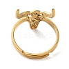 Cattle 201 Stainless Steel Adjustable Rings for Women LS-RJEW-F163-02G-3