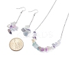 Natural Fluorite Chips Beaded Jewelry Set SJEW-JS01231-02-8