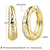 Brass Micro Pave Cubic Zirconia Hoop Earring EJEW-BB66970-6