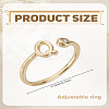 1Pc Brass Micro Pave Clear Cubic Zirconia Open Cuff Rings for Women RJEW-LP0002-37Q-2