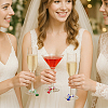 32Pcs 8 Colors Glass Angel Wine Glass Charms AJEW-PH01651-5