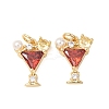 Brass Micro Pave Cubic Zirconia Pendants KK-D019-25G-1