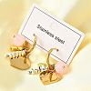 304 Stainless Steel Glass Beads Hoop Earrings EJEW-D308-08PG-5