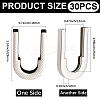 30Pcs Zinc Alloy Cover U Shaped Buckles FIND-CP0003-24-2