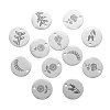 12Pcs 6 Style 304 Stainless Steel Plant Charms STAS-CJ0001-140-3