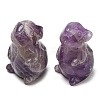 Natural Amethyst Carved Healing Mouse Figurines DJEW-D012-02A-1