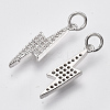 Brass Micro Pave Cubic Zirconia Pendants KK-N227-11P-1