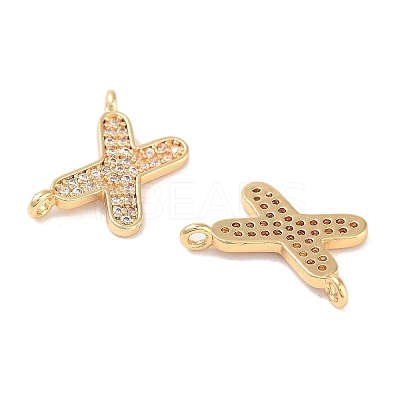 Brass Micro Pave Cubic Zirconia Charms KK-B102-07G-1