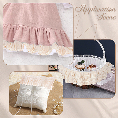 5M Double Layer Polyester Pleated Lace Ribbon OCOR-CY0001-41E-1
