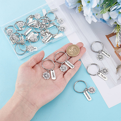 Tibetan Style Alloy Keychains KEYC-HY00013-1