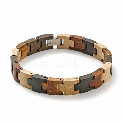 Wooden Watch Band Bracelets for Women Men BJEW-M306-02P-1