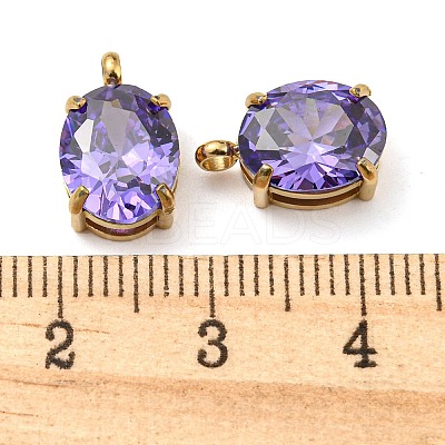 304 Stainless Steel Charms Micro Pave Cubic Zirconia STAS-L022-160G-1