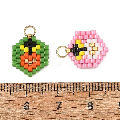 Glass Seed Beaded Pendants PALLOY-MZ01434-1