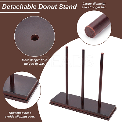 Wooden Donut Holder AJEW-WH0472-12-1