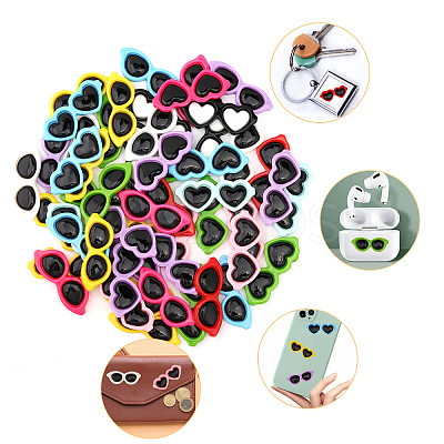 100Pcs 20 Colors Opaque Resin Cabochons RESI-GL0001-05-1