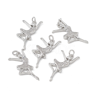 Brass Micro Pave Cubic Zirconia Pendants KK-E068-VB138-1