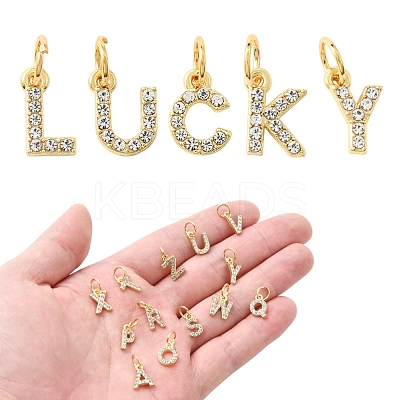 26Pcs 26 Styles Alloy Rhinestone Pendants FIND-FS0003-60-1