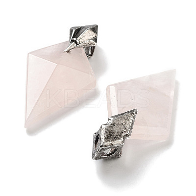 Natural Rose Quartz Pendants G-K338-10AS-07-1