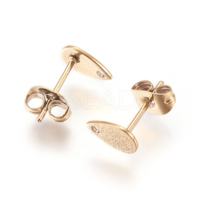 Ion Plating(IP) 304 Stainless Steel Stud Earring Findings for Dangle Charms STAS-L216-05B-G-1
