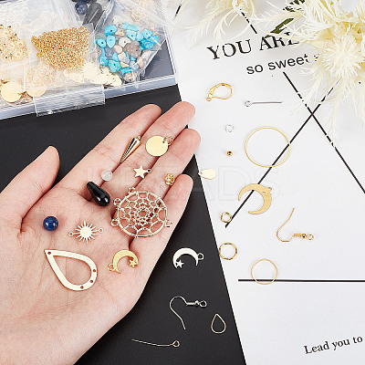 DIY Moon and Star Earring Making Kit DIY-AR0002-58-1