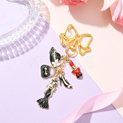 Women Bag Hat Shoes Alloy Enamel Pendant Decoration HJEW-YW00080-01-1