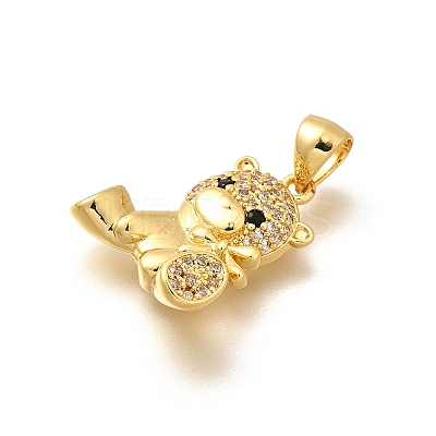 Rack Plating Brass Micro Pave Cubic Zirconia Pendants KK-L226-006G-03-1