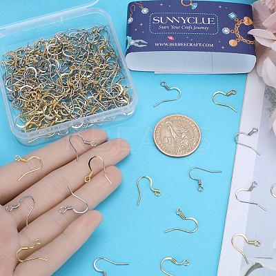 200Pcs 2 Styles 304 Stainless Steel French Hooks with Coil STAS-SC0006-78-1