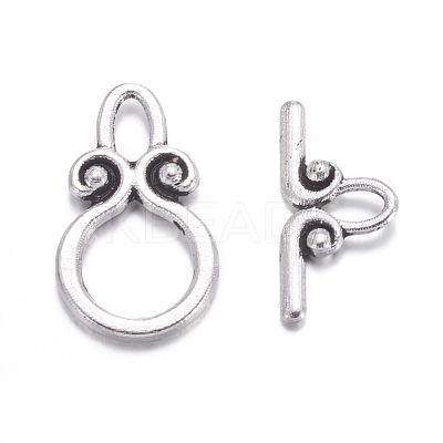 Ring Tibetan Style Alloy Toggle Clasps A1011Y-1