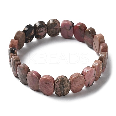 Natural Rhodonite Beaded Stretch Bracelet G-E010-01-08-1