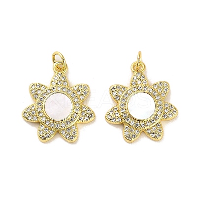 Brass Micro Pave Clear Cubic Zirconia Pendants KK-K365-05A-G-1