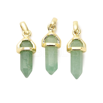 Natural Green Aventurine Double Terminal Pointed Pendant G-H097-01G-04-1