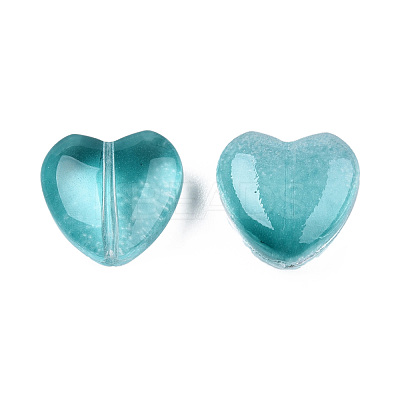 Transparent Spray Painted Glass Beads GLAA-N035-030-C01-1