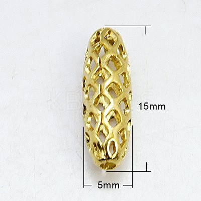 Brass Filigree Beads KK-H737-15x5mm-G-1
