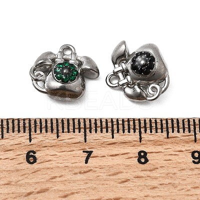 304 Stainless Steel Pave Rhinestone Charms STAS-G369-02P-1