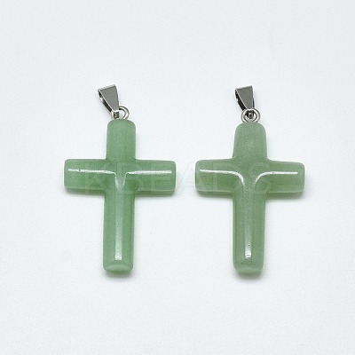 Natural Green Aventurine Pendants G-T122-18H-1