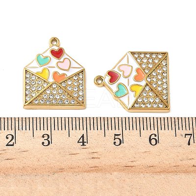 304 Stainless Steel Rhinestone Pendants STAS-I346-28G-1