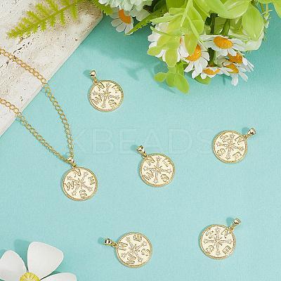6Pcs Brass Micro Pave Cubic Zirconia Pendants KK-BBC0018-94-1