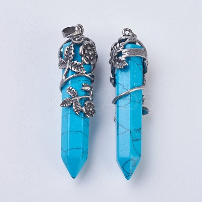 Natural & Synthetic Gemstone Pointed Pendants G-F529-B-1