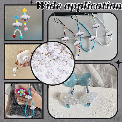 50Pcs UV Plating Iridescent Acrylic Bead OACR-GO0001-02-1