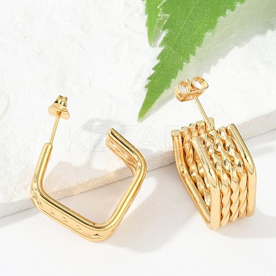 201 Stainless Steel Stud Earrings LS-EJEW-Q026-21G-A-1