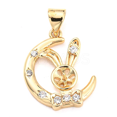 Brass Micro Cubic Zirconia Peg Bail Charms LS-KK-Q794-04C-G-1