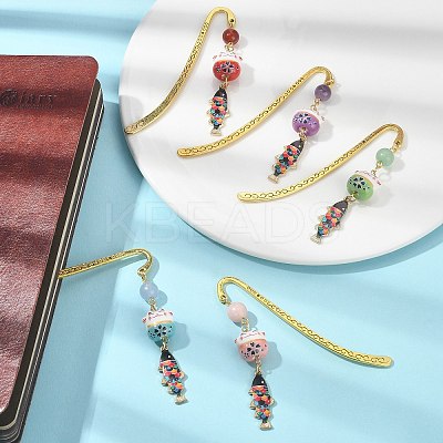 Japanese Style Maneki-neko Bookmark AJEW-JK00260-1