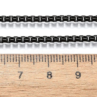 304 Stainless Steel Box Chain Necklaces NJEW-P244-01B-1