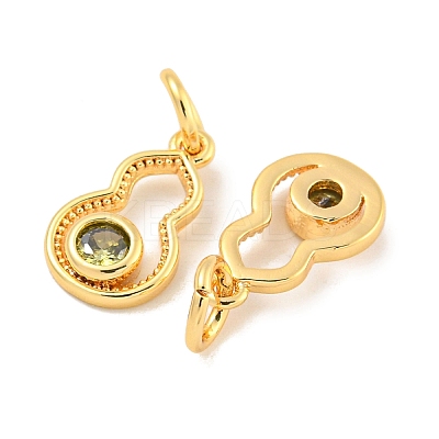Brass Micro Pave Cubic Zirconia Pendants KK-P275-34G-1