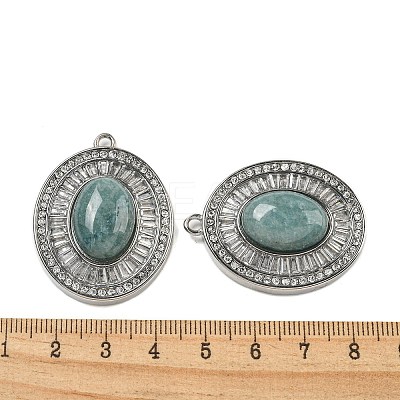 Dyed & Heated Natural Blue Aventurine Oval Pendants STAS-L080-010P-02-1