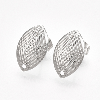 Non-Tarnish 304 Stainless Steel Stud Earring Findings STAS-S079-70B-1