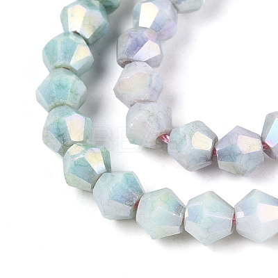 Anti-Tarnish Electroplate Bicone Glass Beads Strands EGLA-T021-4mm-16-07-1