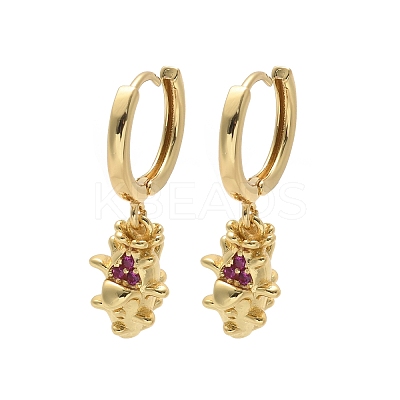 Brass Cubic Zirconia Hoop Earrings EJEW-Q015-01G-A-1