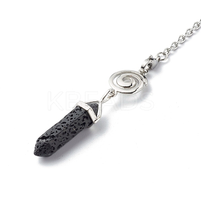 Natural Lava Rock Pointed Dowsing Pendulums PALLOY-JF00819-02-1