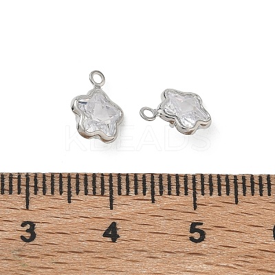 Brass Pave Clear Cubic Zirconia Charms CU-CBAD360-03P-02-1